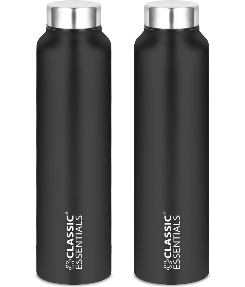     			Classic Essentials Inox Spring Water bottle Black Water Bottle 900 mL ( Set of 2 )