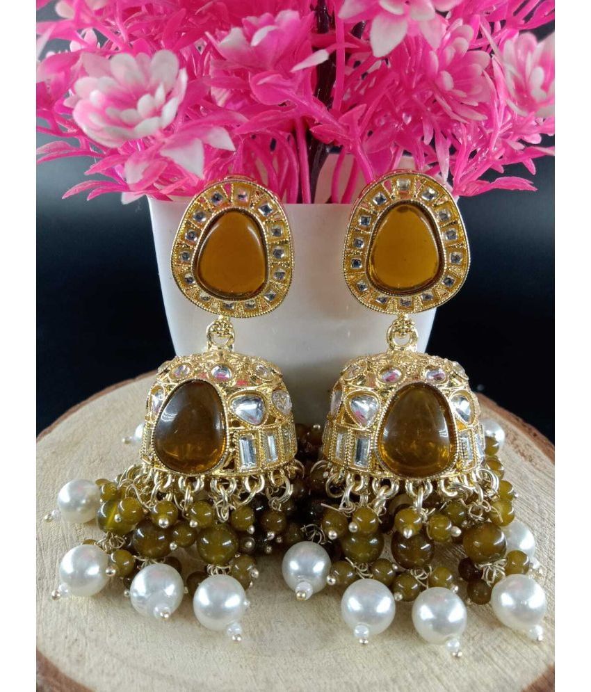     			Jiyanshi fashion Brown Jhumki Earrings ( Pack of 1 )