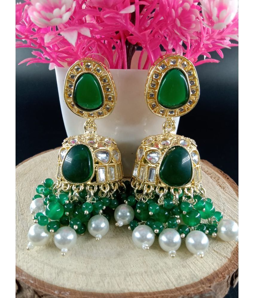     			Jiyanshi fashion Green Jhumki Earrings ( Pack of 1 )