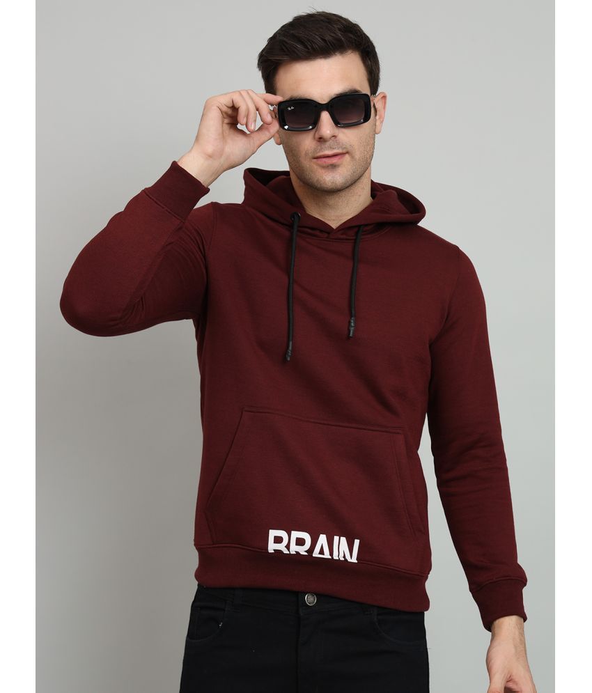     			OGEN Cotton Blend Hooded Men's Sweatshirt - Wine ( Pack of 1 )