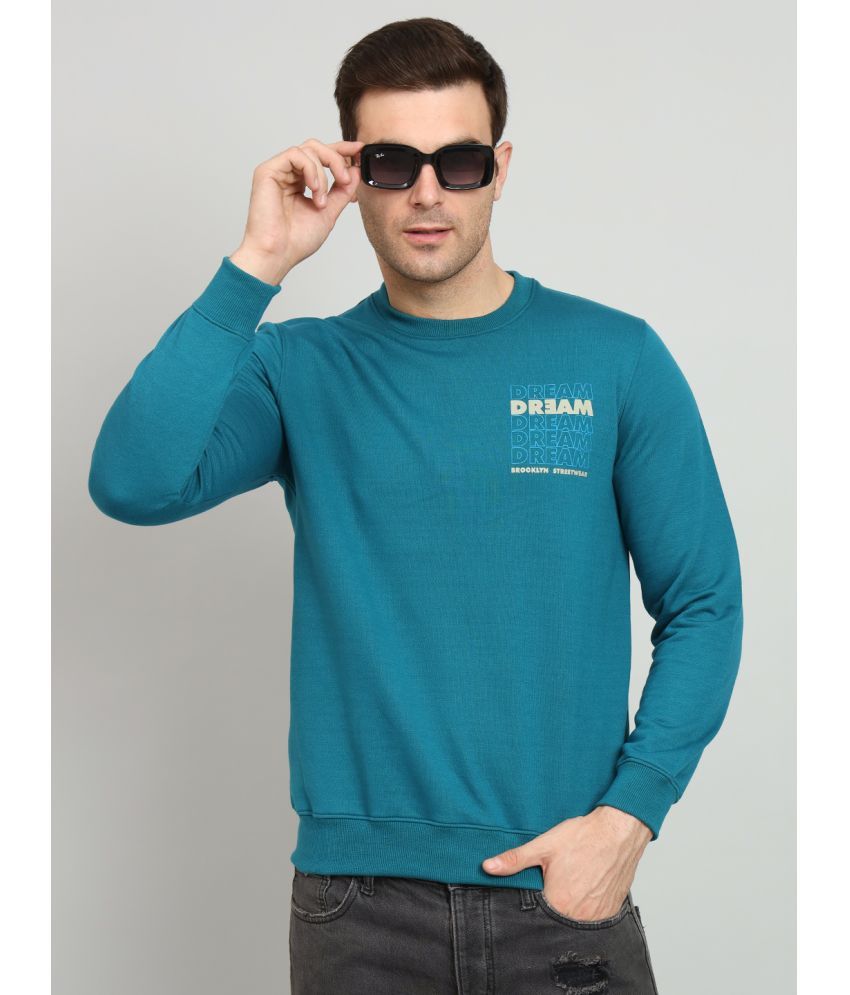     			OGEN Cotton Blend Round Neck Men's Sweatshirt - Teal ( Pack of 1 )