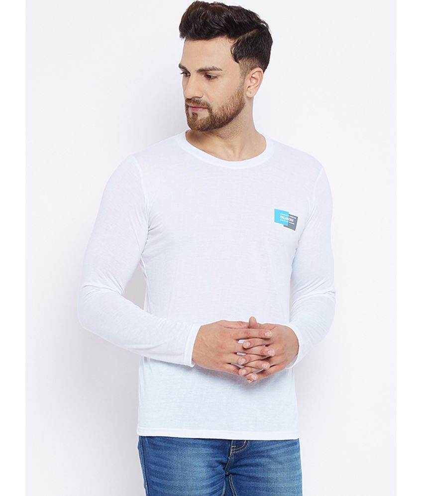     			The Million Club Polyester Regular Fit Printed Full Sleeves Men's T-Shirt - White ( Pack of 1 )