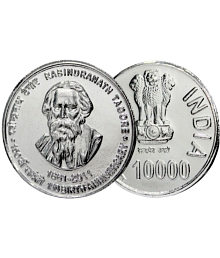 10000 RS. ''Limited Period Deal'' Rabindranath Tagore Silverplated Fantasy token Memorial Coin