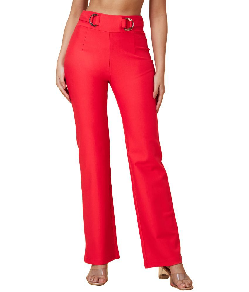     			Globus - Red Viscose Straight Women's Casual Pants ( Pack of 1 )