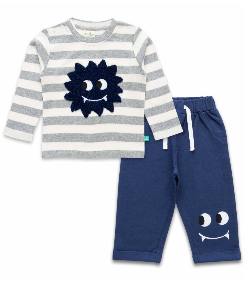     			Juscubs - Gray Cotton Baby Boy Top & Trouser ( Pack of 1 )