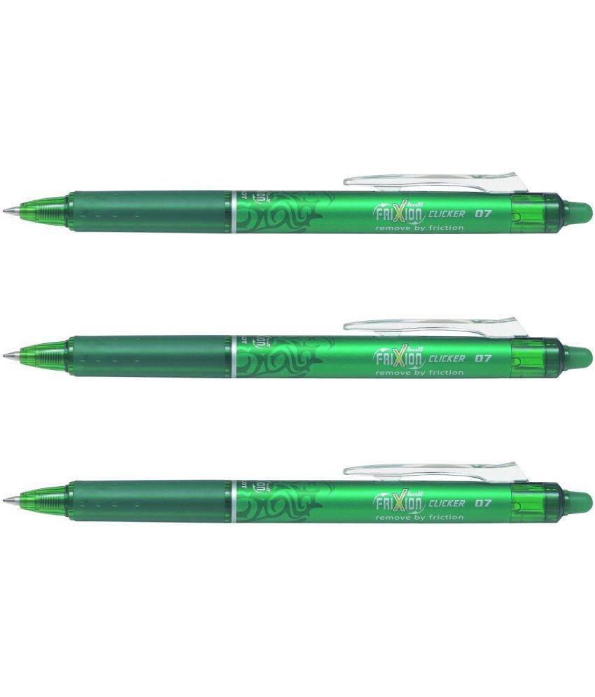    			Pilot Frixion Clicker Roller Ball Pen with Erase and rewrite repeatedly (Green) Pack of 3