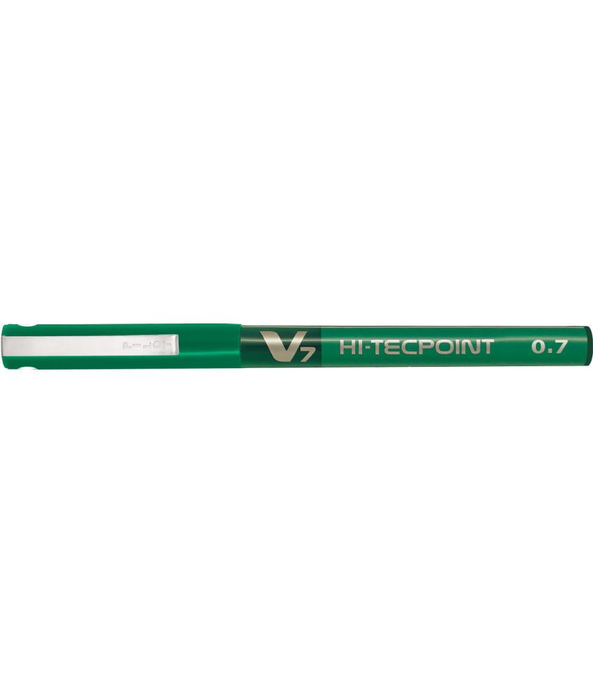     			Pilot Hi-Tecpoint V7 Ball Pen with 0.7mm tip, Pure liquid ink for smooth skip-free writing | Green (Pack of 12) - Pack of 12