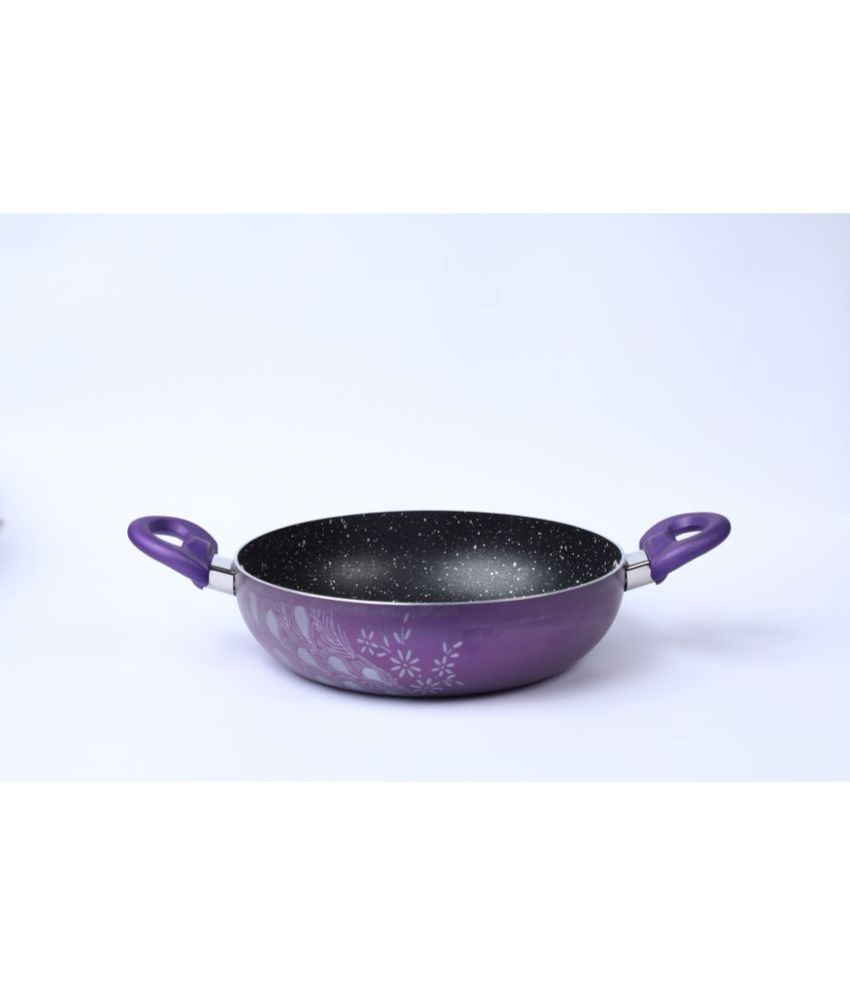     			Bombay Kookware - Kadhai Purple Aluminium Non-Stick Pot ml ( Pack of 1 )