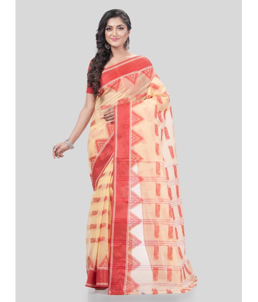     			Desh Bidesh Cotton Self Design Saree Without Blouse Piece - Off White ( Pack of 1 )