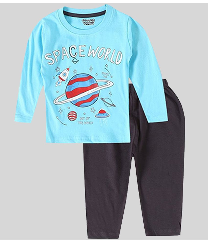     			Eteenz - Blue Cotton Blend Baby Boy T-Shirt & Pyjama Set ( Pack of 1 )