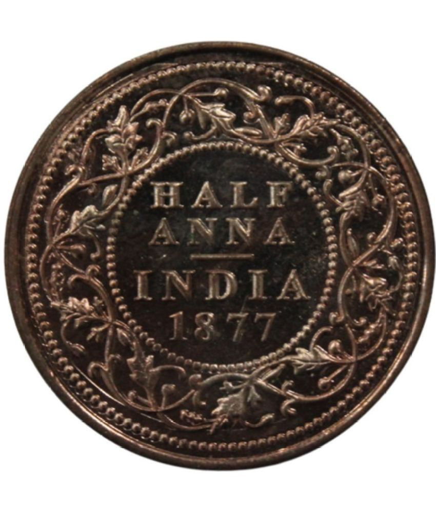     			Half Anna (1877) Collectible Old and Rare Copper Coin