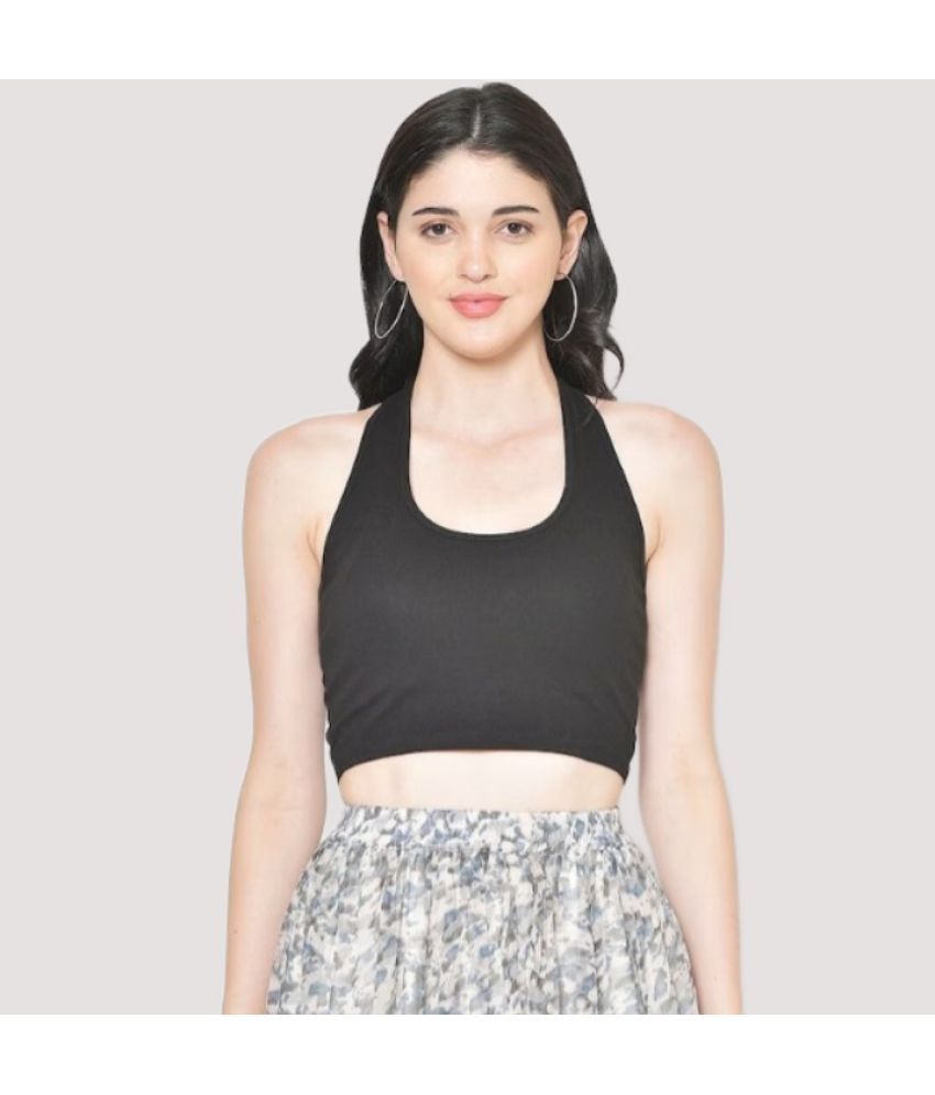     			PPTHEFASHIONHUB - Black Cotton Women's Crop Top ( Pack of 1 )