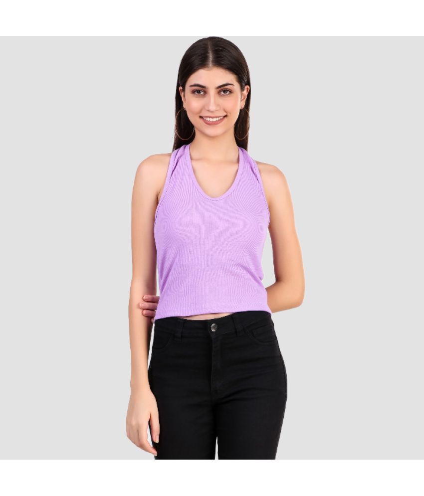     			PPTHEFASHIONHUB - Purple Cotton Women's Crop Top ( Pack of 1 )