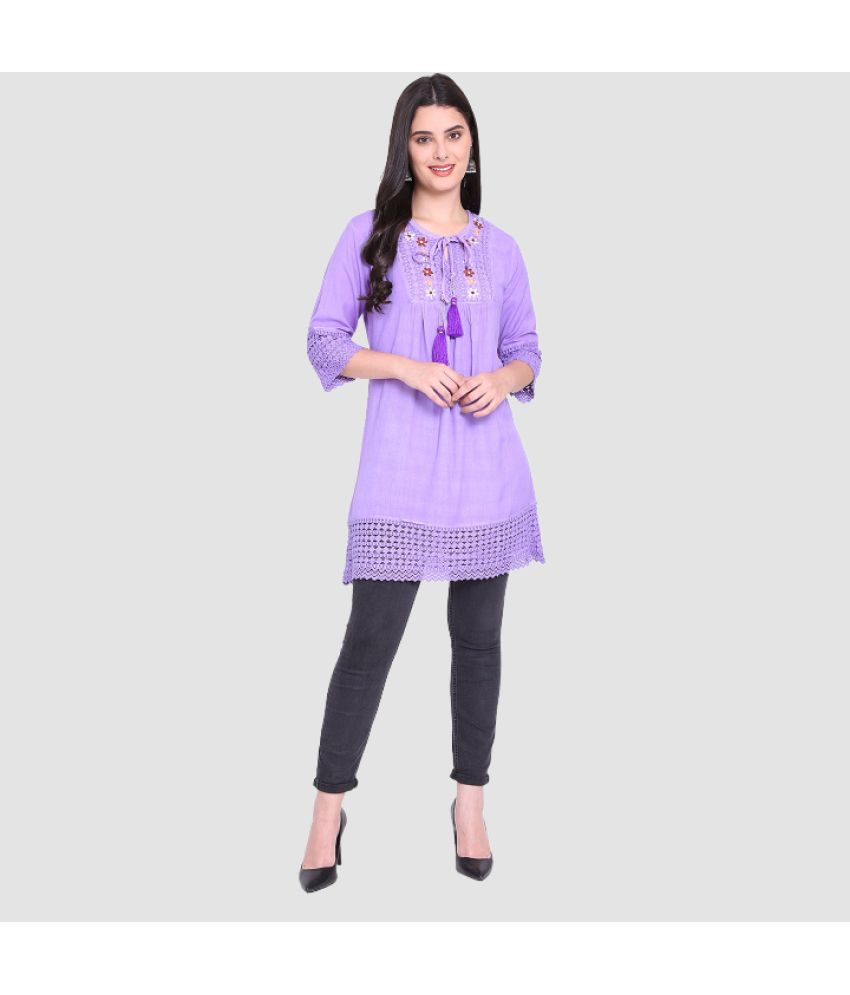     			PPTHEFASHIONHUB - Purple Rayon Women's Tunic ( Pack of 1 )