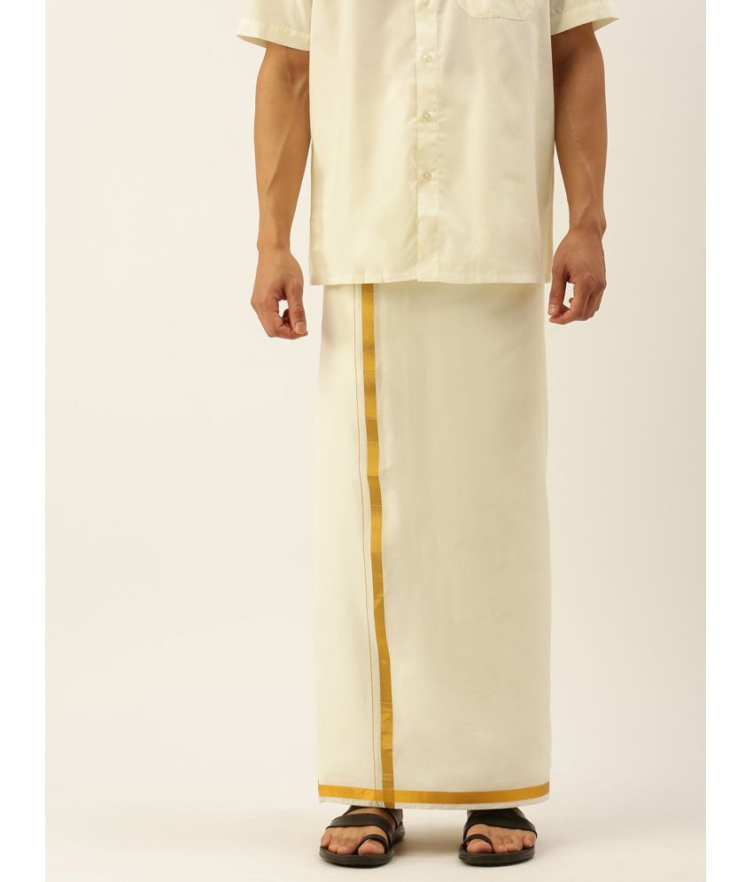     			Ramraj cotton - Gold Cotton Men's Dhoti ( Pack of 1 )