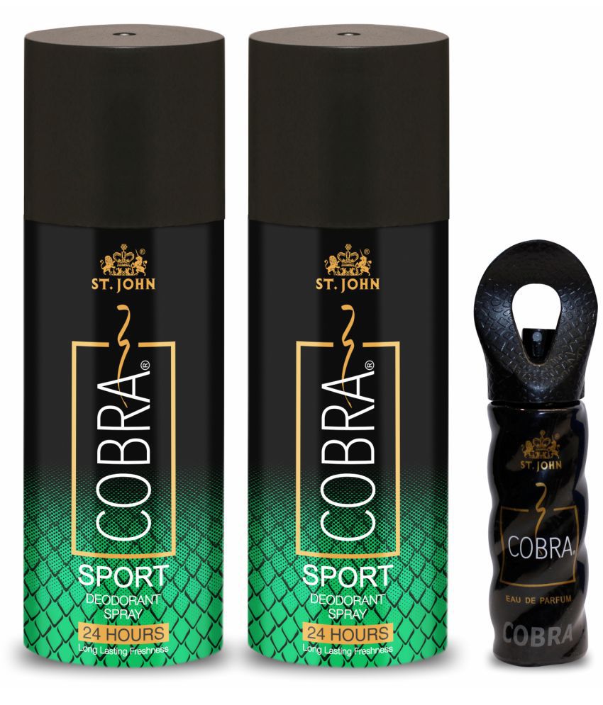    			St. John - Cobra Sports 150ml*2 & Cobra 15 Deodorant Spray & Perfume for Men,Women 150 ml ( Pack of 3 )