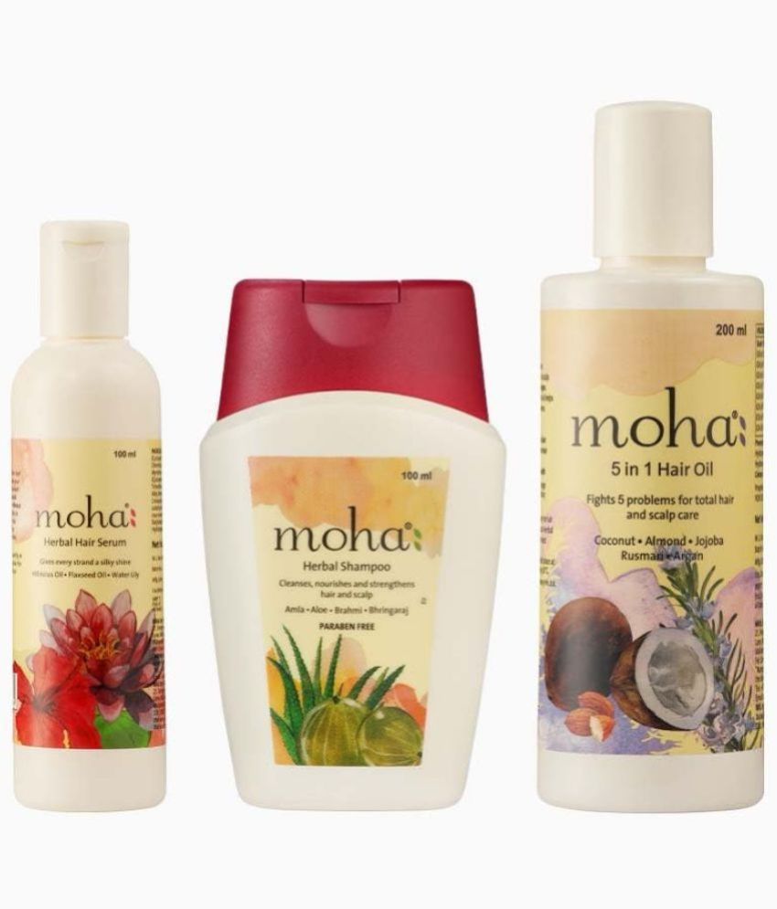     			moha herbal hair shampoo 100ml - moha 5 in 1 hair oil 200ml and moha Serum 100ml