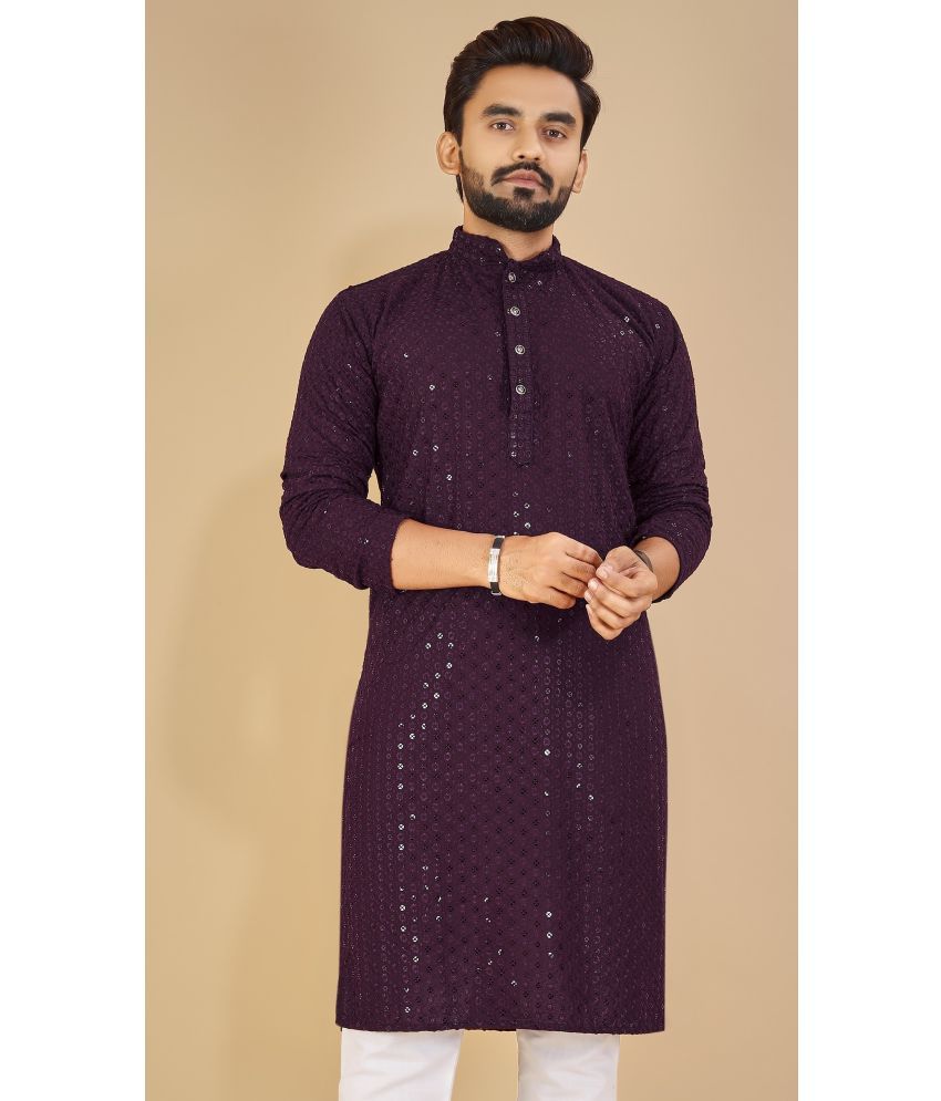     			Balaji's - Purple Cotton Men's Regular Kurta ( Pack of 1 )