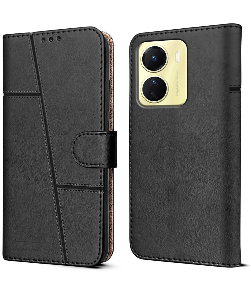     			NBOX - Black Flip Cover Artificial Leather Compatible For Vivo Y78 ( Pack of 1 )