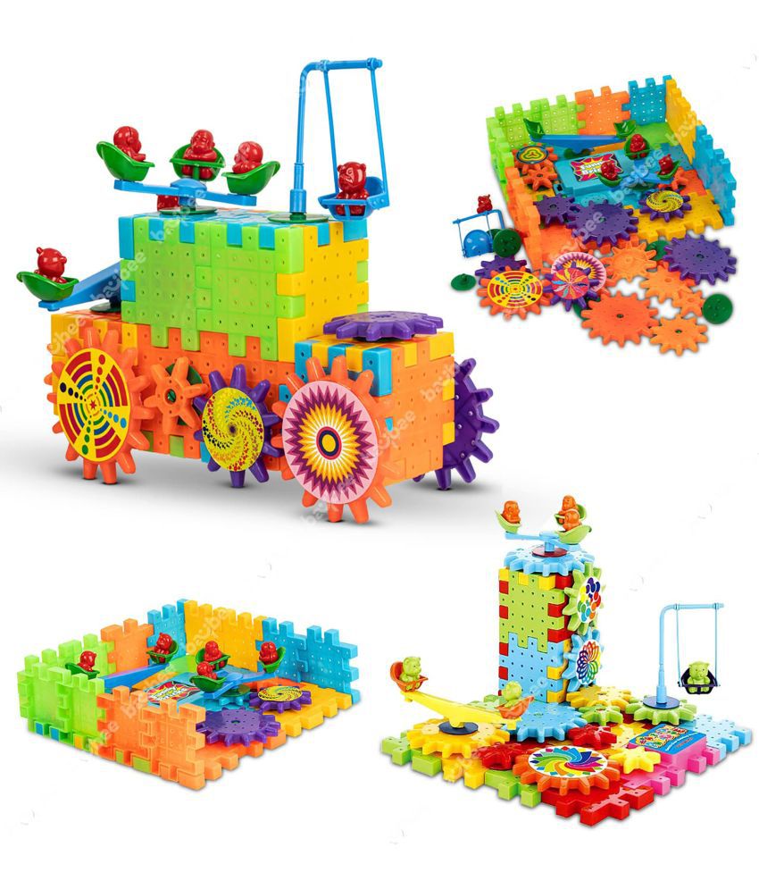     			New-Battery Operated 81pcs Rotating Building Blocks with Gears for STEM Learning, Educational Building Blocks Toys for 5 Years Old Girls and Boys