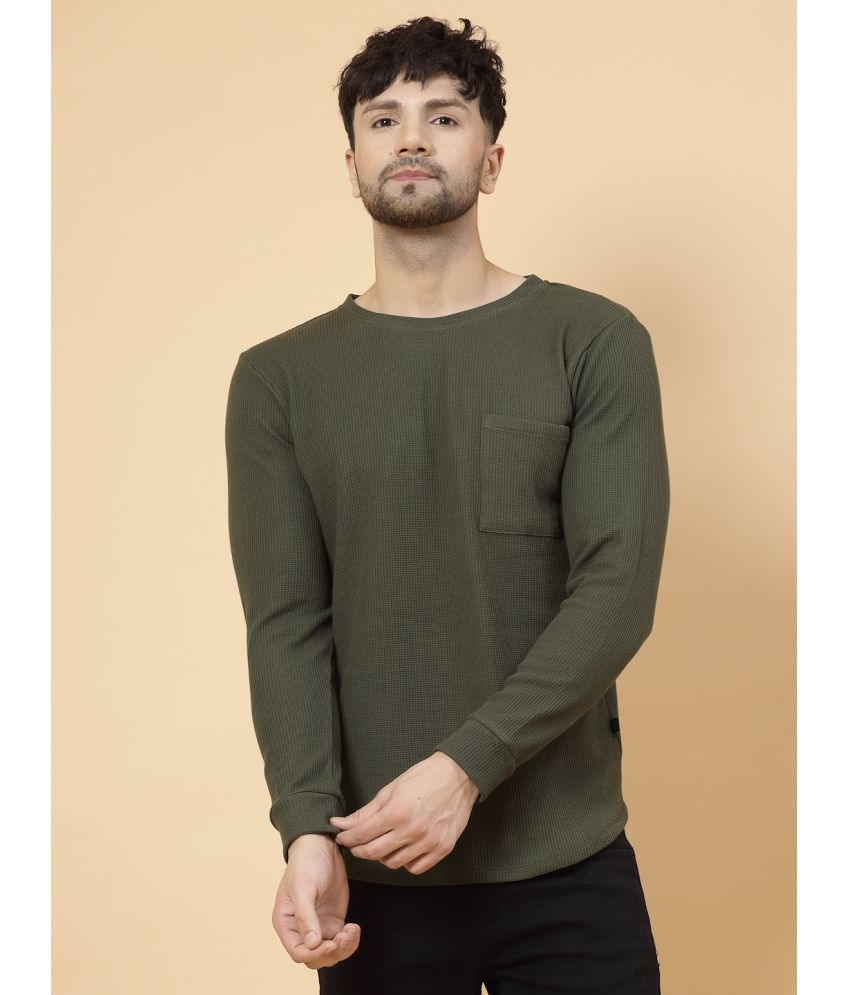     			Rigo Cotton Regular Fit Solid Full Sleeves Men's T-Shirt - Olive ( Pack of 1 )