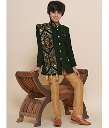 AJ Dezines - Green Polyester Blend Boys Sherwani ( Pack of 1 )