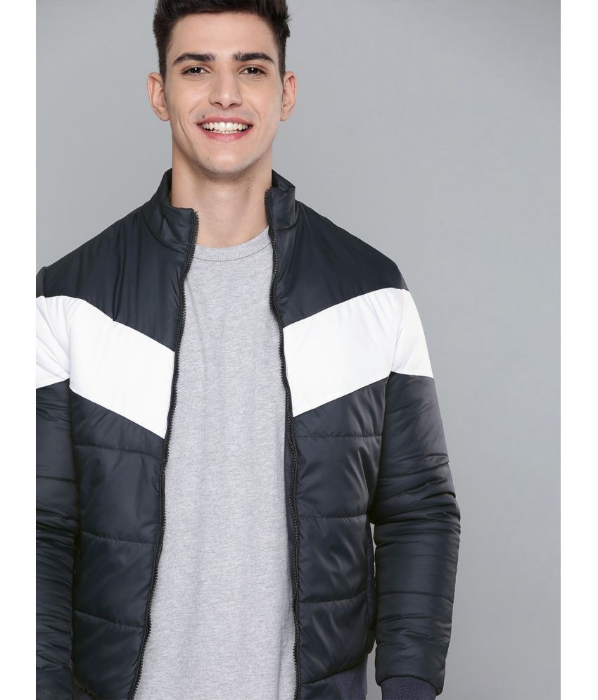     			ADORATE Polyester Men's Quilted & Bomber Jacket - Navy Blue ( Pack of 1 )