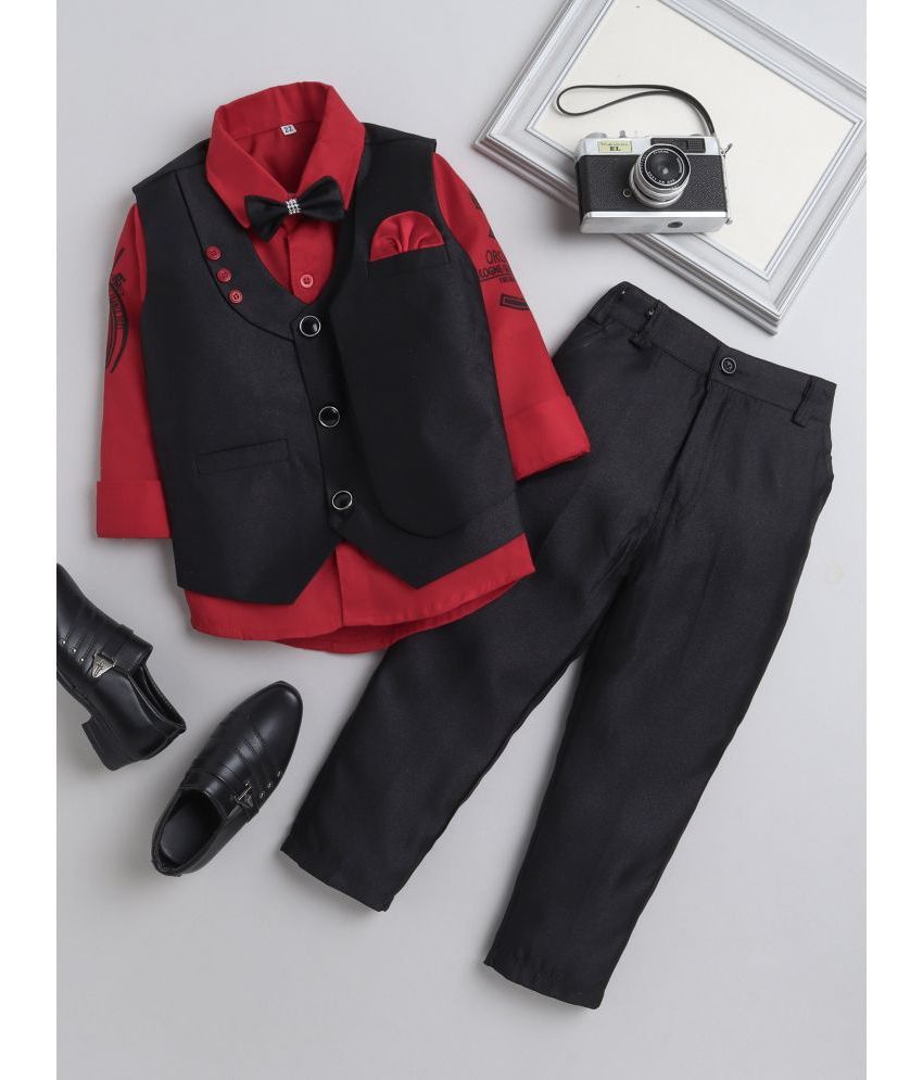     			DKGF Fashion - Black Polyester Boys Shirt & Pants ( Pack of 1 )