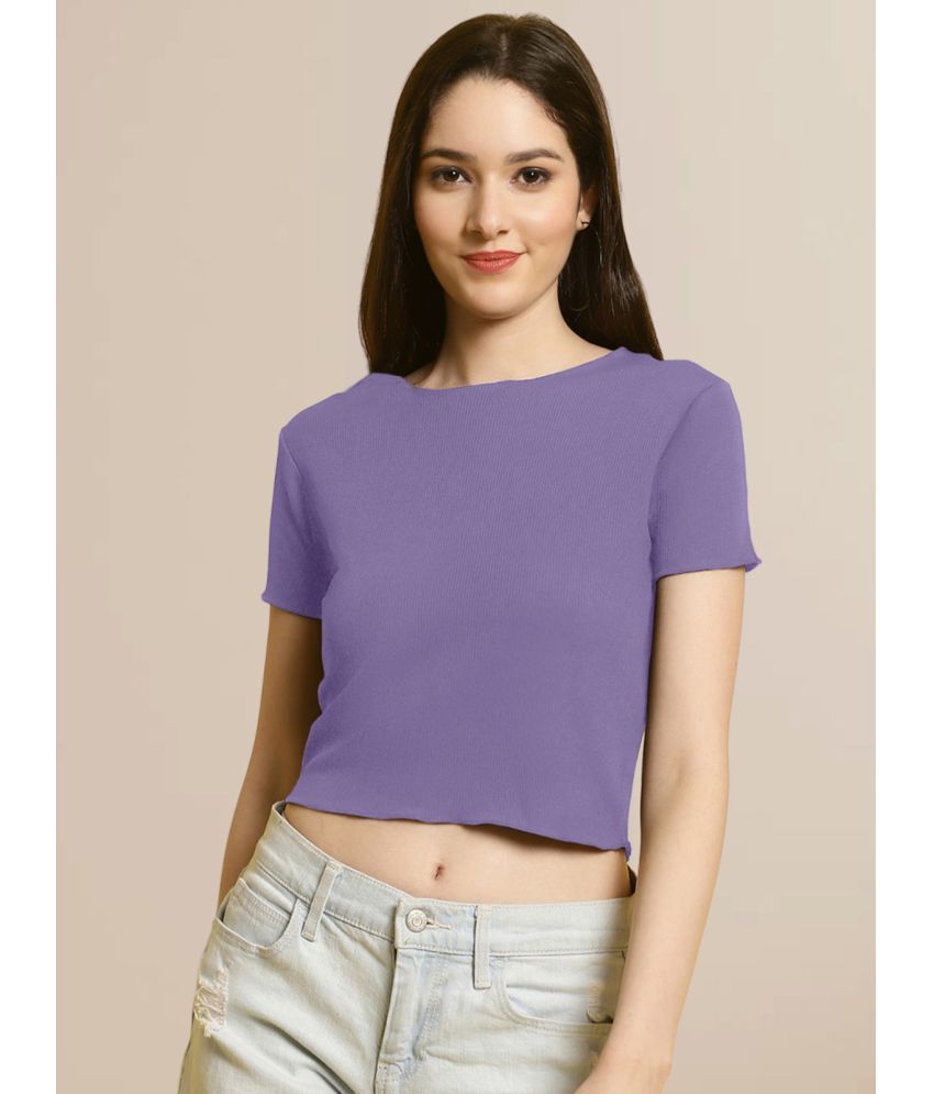     			Fabflee - Purple Polyester Women's Crop Top ( Pack of 1 )