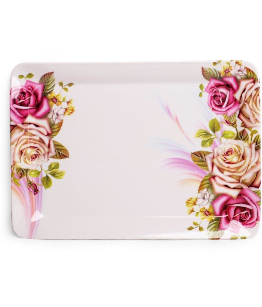     			HomePro - Multicolor Floral Design Tray Multicolor Serving Tray ( Set of 1 )