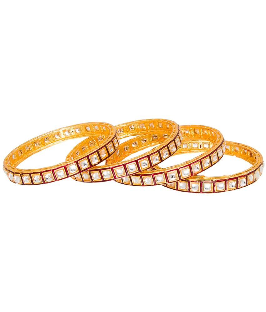     			Jewar Mandi - Gold Bangle Set ( Pack of 1 )