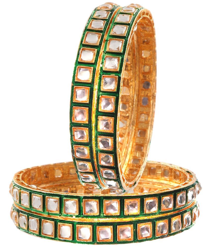     			Jewar Mandi - Gold Bangle Set ( Pack of 1 )