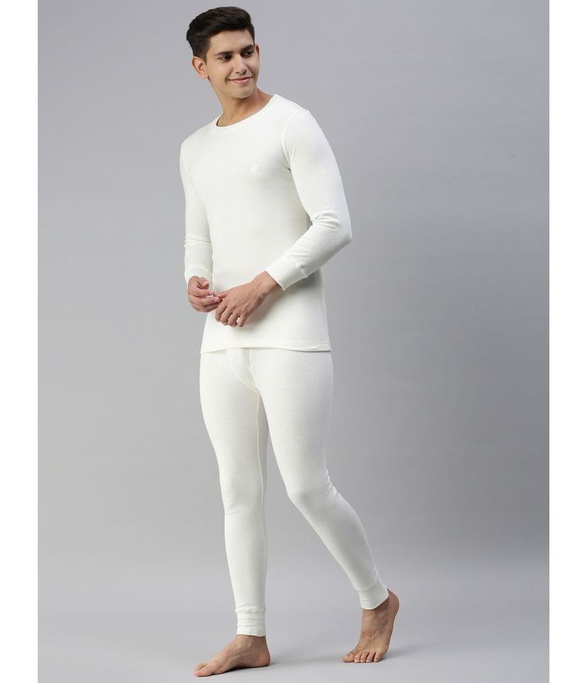     			ONN Pack of 1 Cotton Men's Thermal Sets ( White )