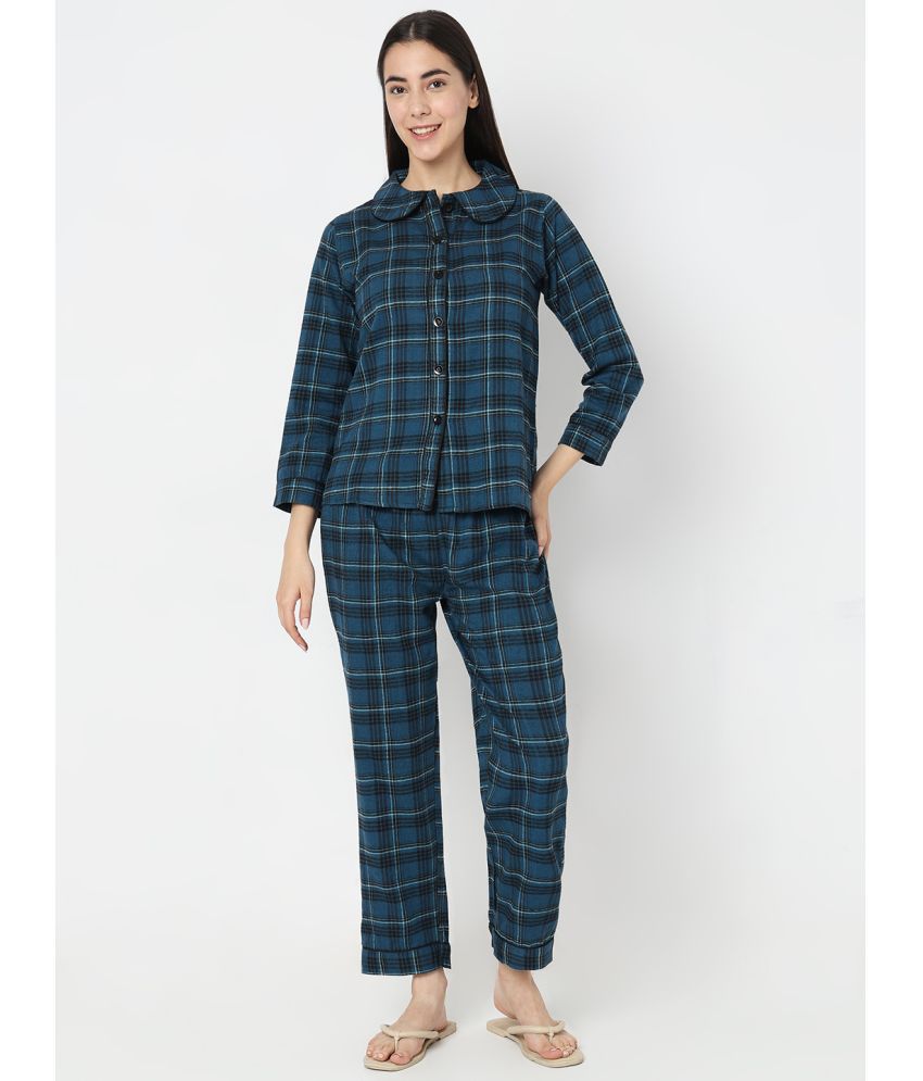     			Smarty Pants - Navy Cotton Women's Nightwear Nightsuit Sets ( Pack of 1 )