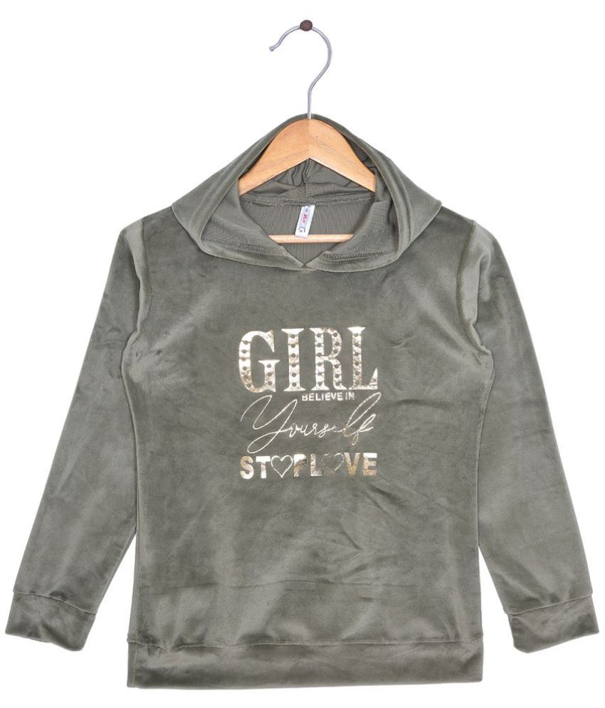     			Tini Mini Girls Velour Sweatshirt ( Sea Green )