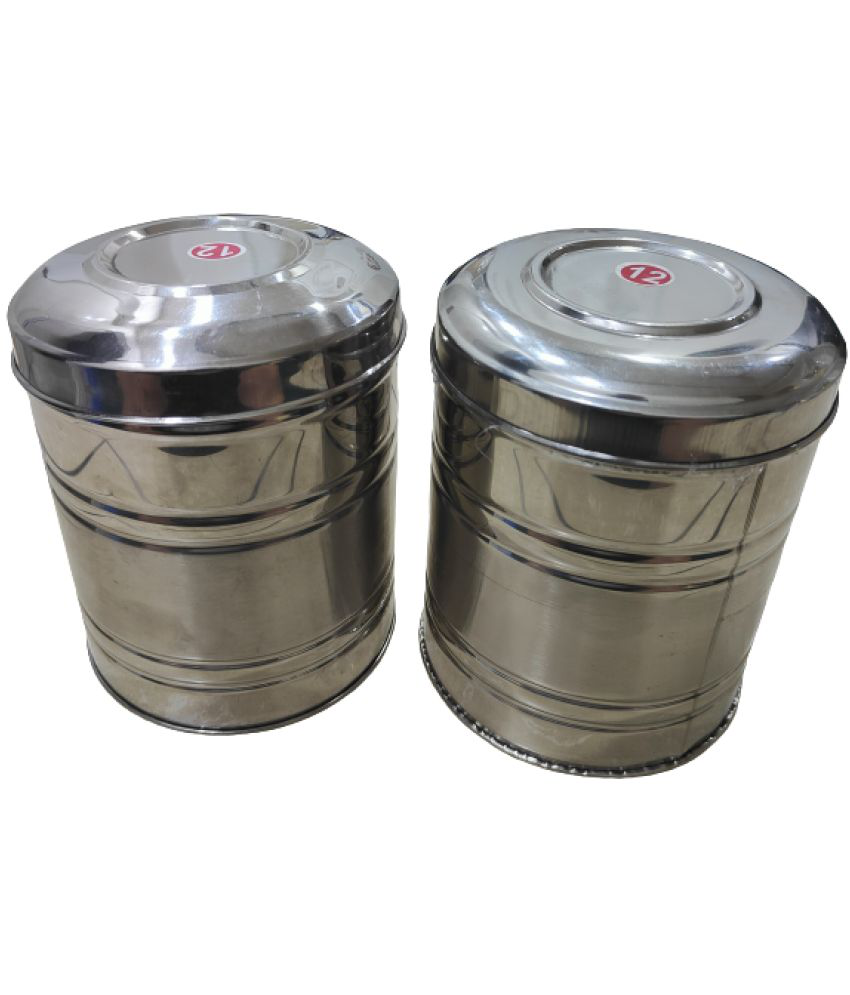     			YESKART Steel Silver Tea/Coffee/Sugar Container ( Set of 1 )