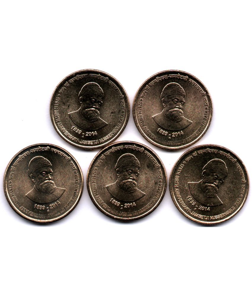     			5  /  FIVE  RS / RUPEE  TATA (5 PCS)  COMMEMORATIVE COLLECTIBLE-  U.N.C.