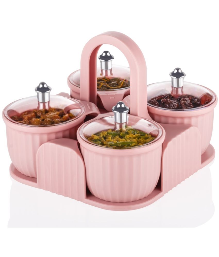     			Analog kitchenware Dry Fruit/Masala/Dal Plastic Pink Pickle Container ( Set of 1 )