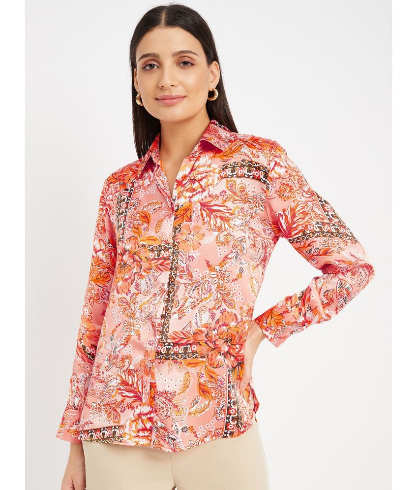     			DRAPE AND DAZZLE - Orange Polyester Women's Shirt Style Top ( Pack of 1 )