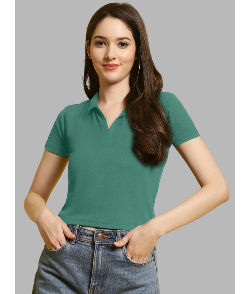     			Fabflee - Mint Green Polyester Women's Crop Top ( Pack of 1 )