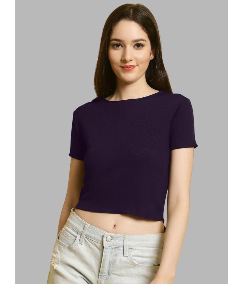     			Fabflee - Purple Polyester Women's Crop Top ( Pack of 1 )