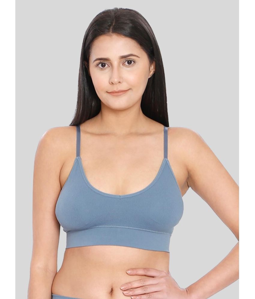     			ILRASO - Blue Cotton Blend Removable Padding Women's Everyday Bra ( Pack of 1 )