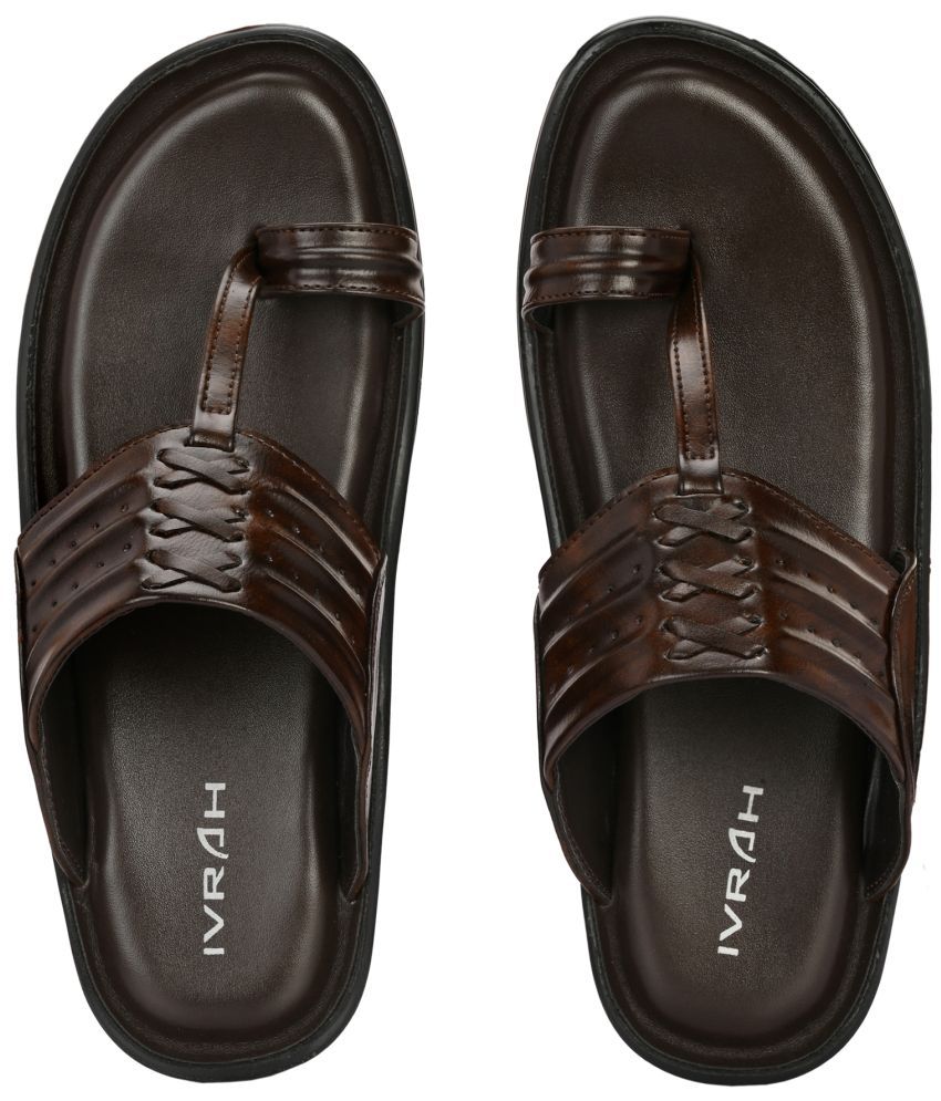     			IVRAH - Brown Men's Leather Slipper