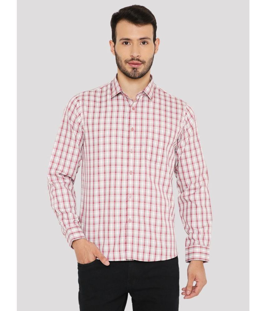     			Maharaja Cotton Blend Slim Fit Checks Full Sleeves Men's Casual Shirt - Red ( Pack of 1 )