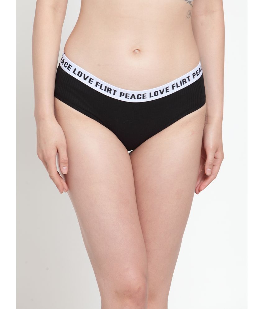     			PrettyCat - Black Cotton Printed Women's Bikini ( Pack of 1 )
