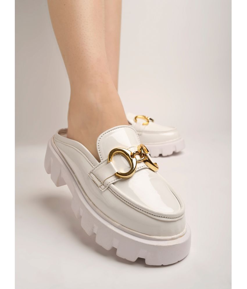    			Shoetopia - White Women's Loafers