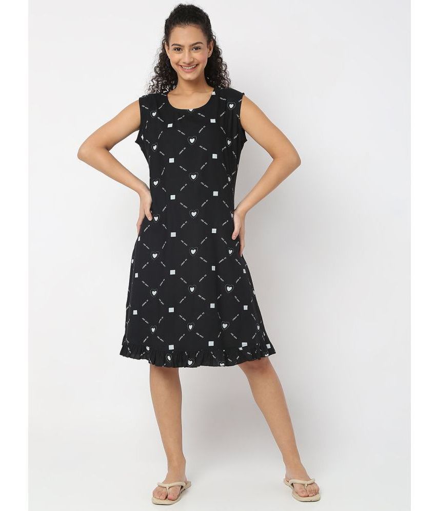     			Smarty Pants - Black Cotton Women's Nightwear Night Dress ( Pack of 1 )