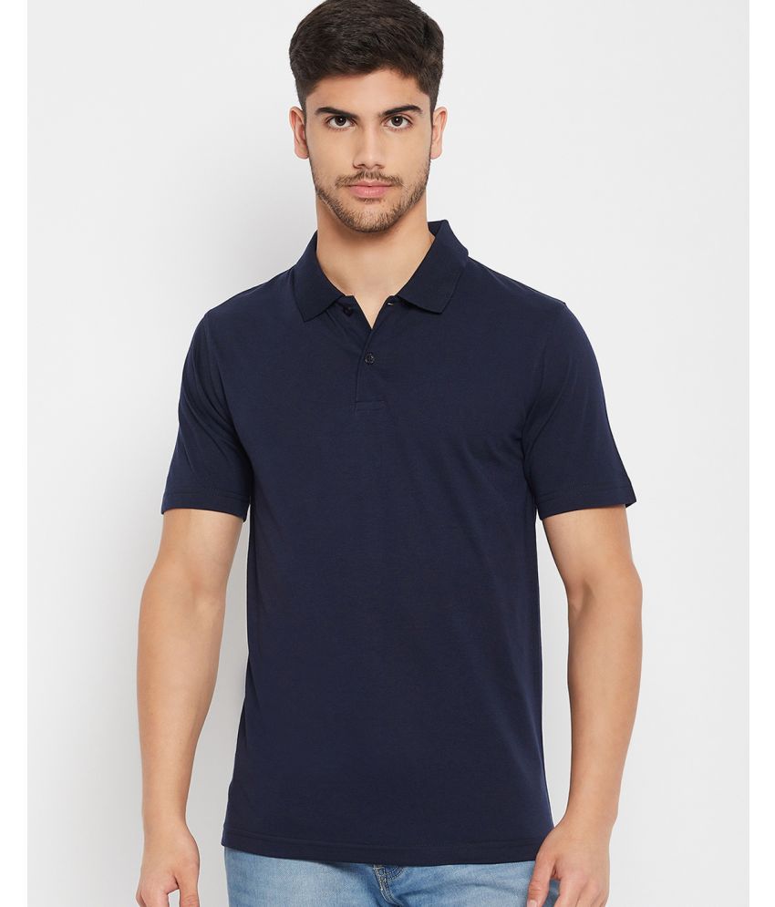     			UNIBERRY Cotton Regular Fit Solid Half Sleeves Men's Polo T Shirt - Navy ( Pack of 1 )