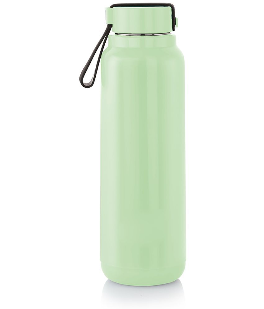     			HOMETALES Stainless Steel Double Walled Insulated Vacuum Flask Hot and Cold Bottle, 650ml, Green, (1U)