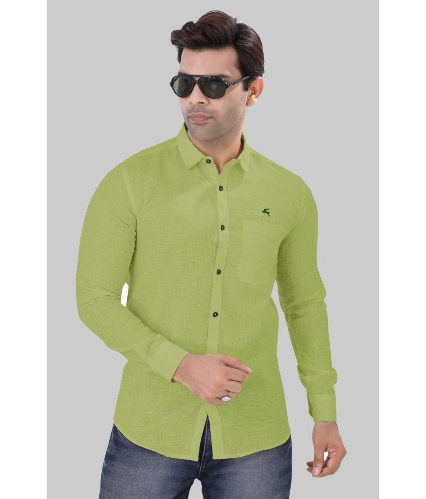     			JVNINE - Be Unique 100% Cotton Regular Fit Solids Full Sleeves Men's Casual Shirt - Olive ( Pack of 1 )